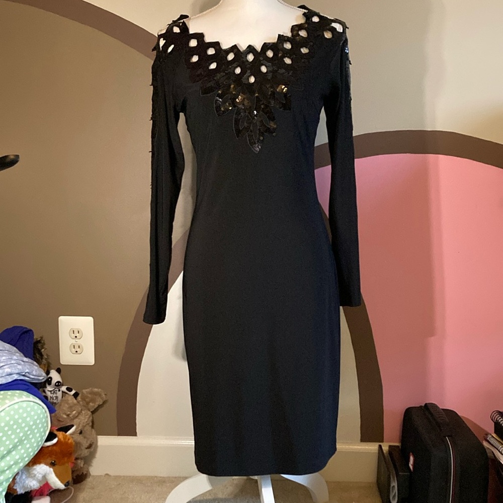Elegant Black Long Sleeve Dress